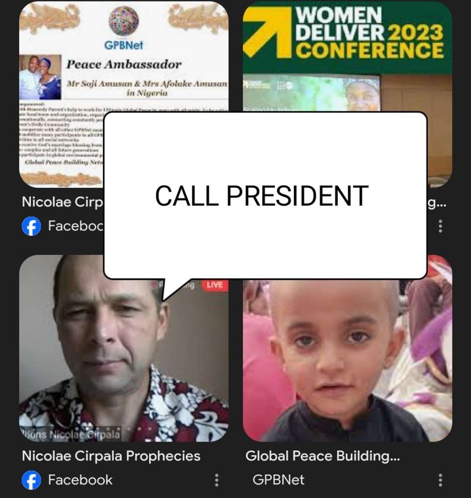 I CONTACTED YOUR PRESIDENTS in all countries to finish<br />ULTIMATE GLOBAL PEACE by 2027????<br />You should do it too <br />ASK YOUR PRESIDENT TODAY where is your country on the way to global peace 2027<br />join me prophet Nicolae Cirpala for ???? cooperation<br />COMMENT SUBSCRIBE SHARE???? https://www.google.com/search?q=Nicolae+Cirpala+%23peace2027????